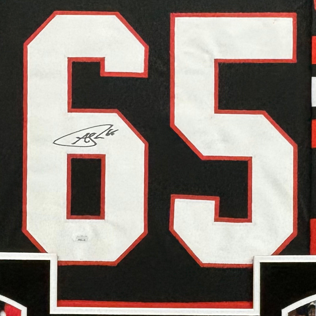Andrew Shaw Signed Chicago Black Custom Suede Matte Framed Hockey Jersey (JSA)