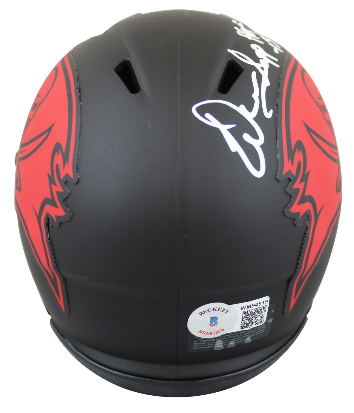 Buccaneers Warren Sapp "HOF 13" Signed Eclipse Speed Mini Helmet BAS Witnessed