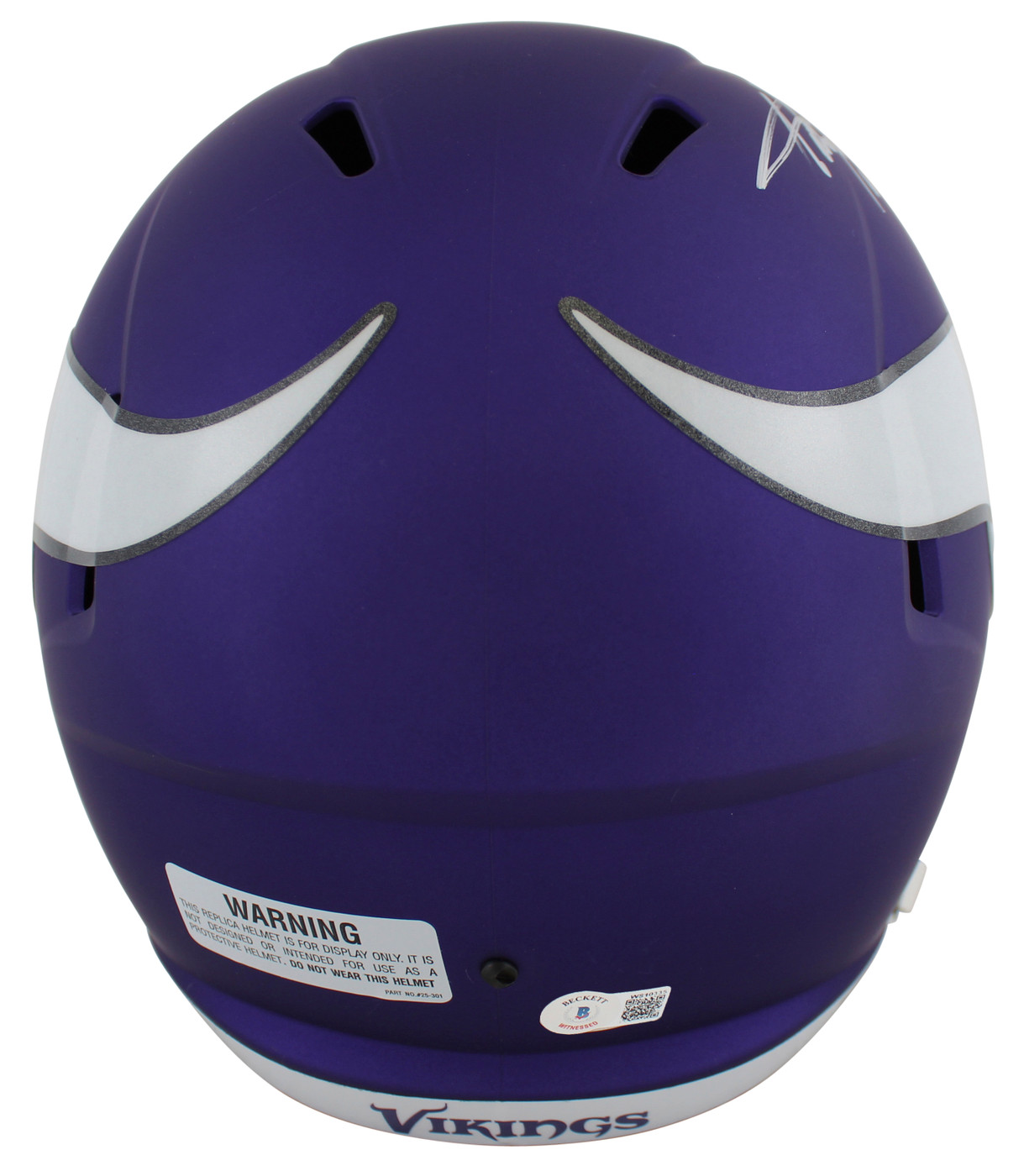 Vikings Adrian Peterson Authentic Signed Full Size Speed Rep Helmet BAS Witness