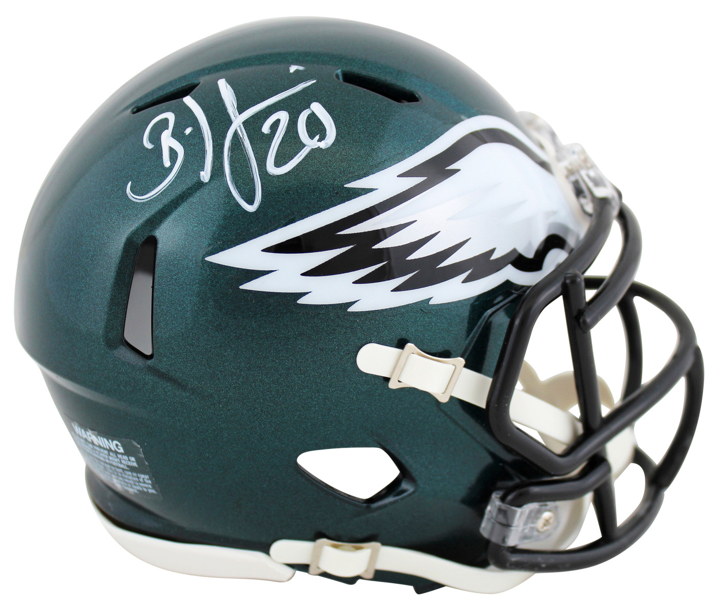 Eagles Brian Dawkins Authentic Signed Green Speed Mini Helmet BAS Witnessed