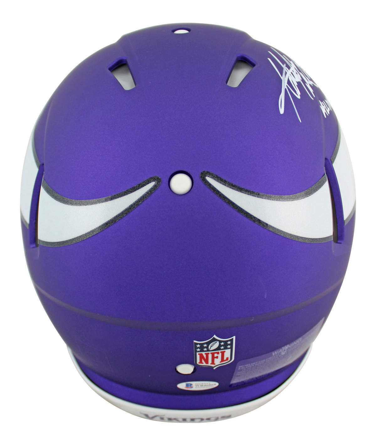 Vikings Adrian Peterson 4x Incribed Signed Proline F/S Speed Helmet BAS Witness