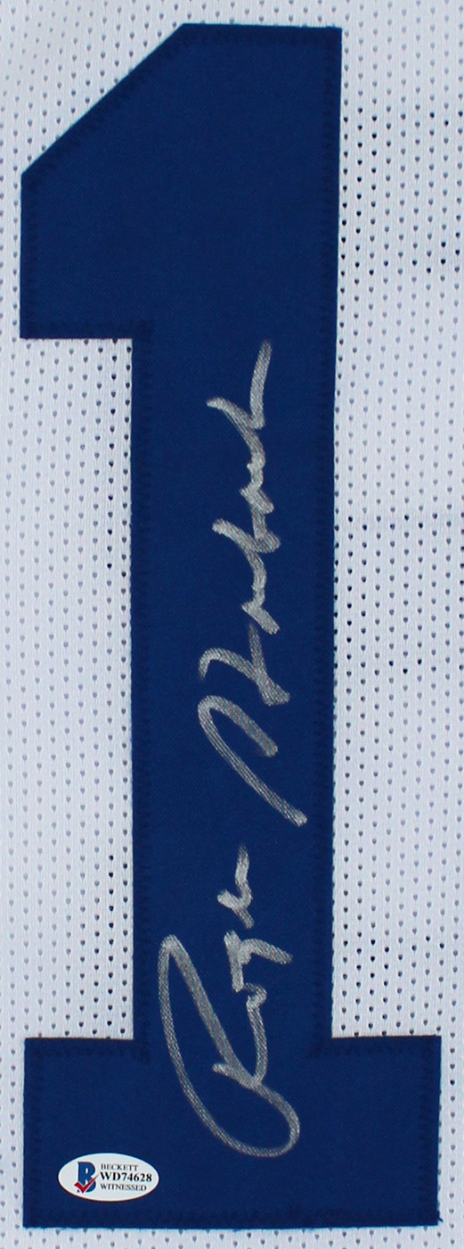 Roger Staubach Authentic Signed White Pro Style Framed Jersey BAS Witnessed