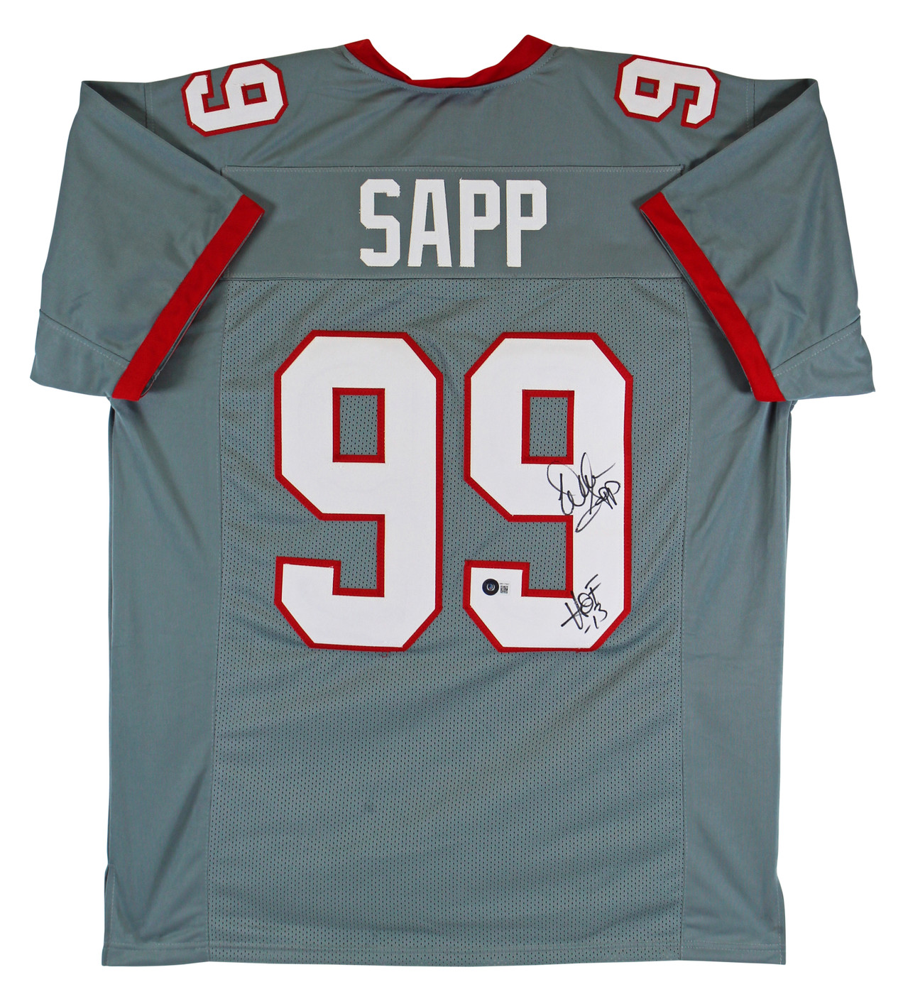Warren Sapp "HOF 13" Authentic Signed Grey Pro Style Jersey BAS Witnessed