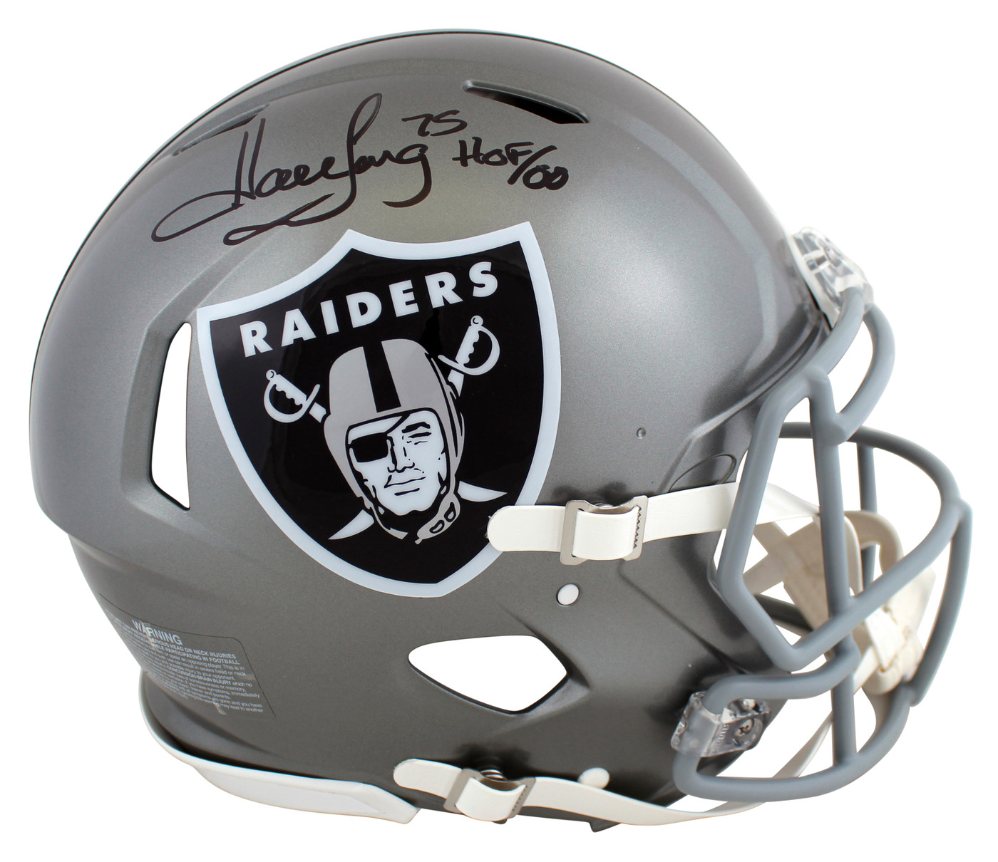 Raiders Howie Long "HOF 00" Signed Flash Full Size Speed Proline Helmet BAS Wit