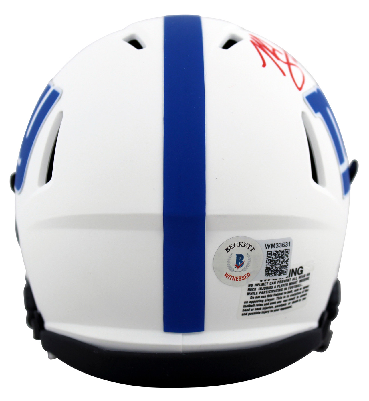 Giants Michael Strahan Authentic Signed Lunar Speed Mini Helmet BAS Witnessed