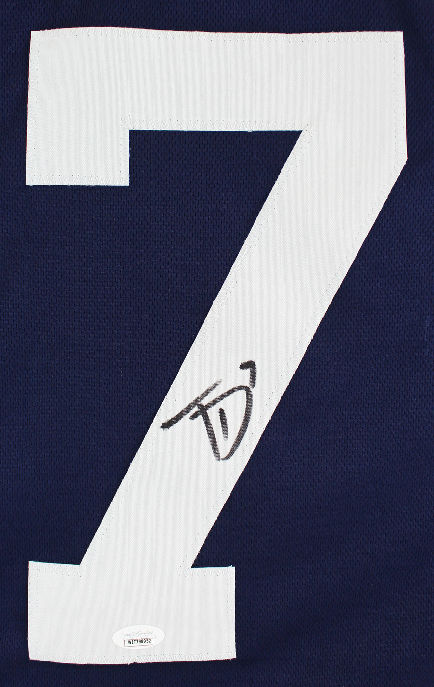 Trevon Diggs Authentic Signed Thanksgiving Navy Blue Pro Style Jersey JSA Wit
