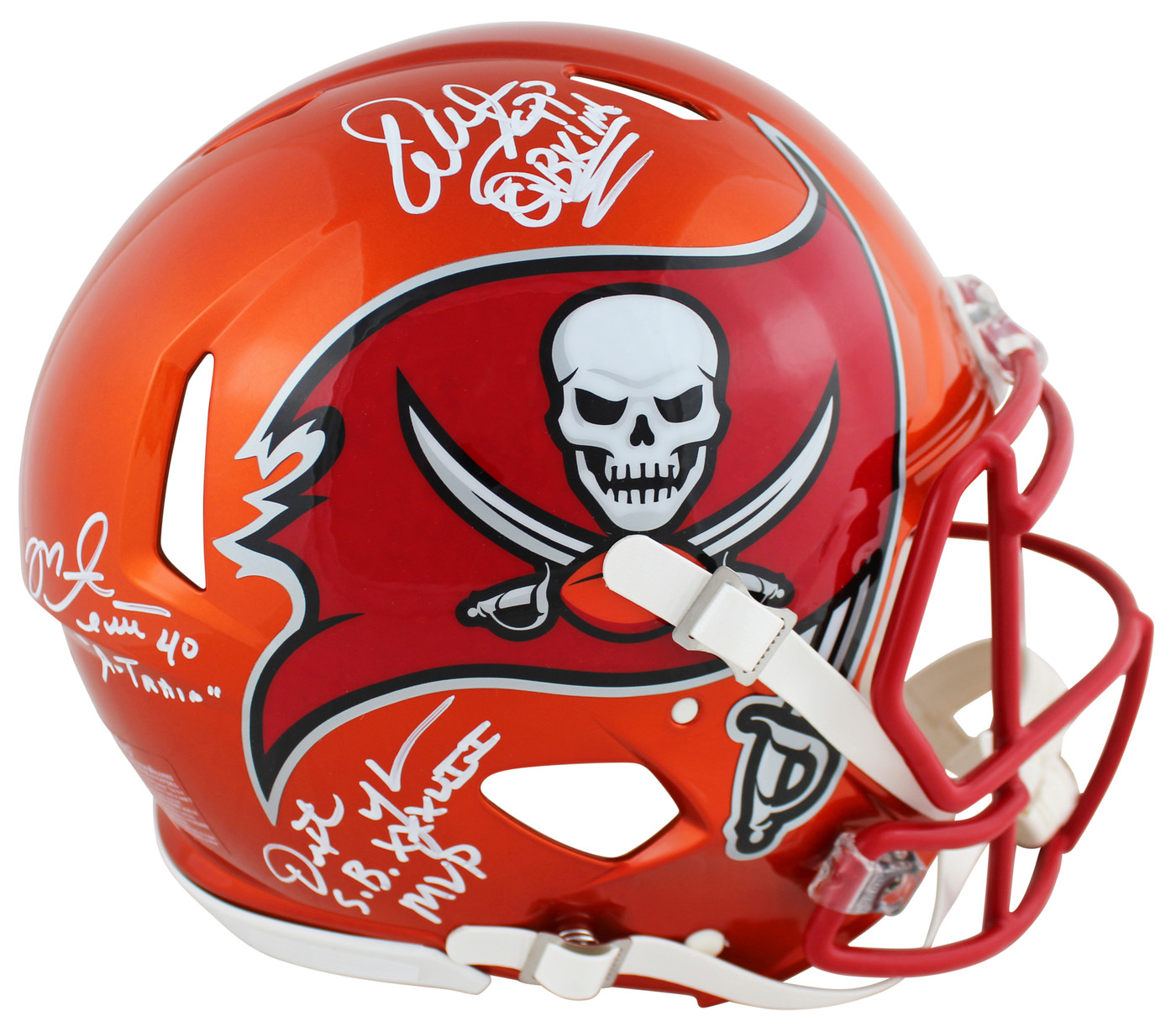 Bucs SB 37 Sapp, Alstott, Jackson Signed Flash F/S Speed Proline Helmet BAS Wit