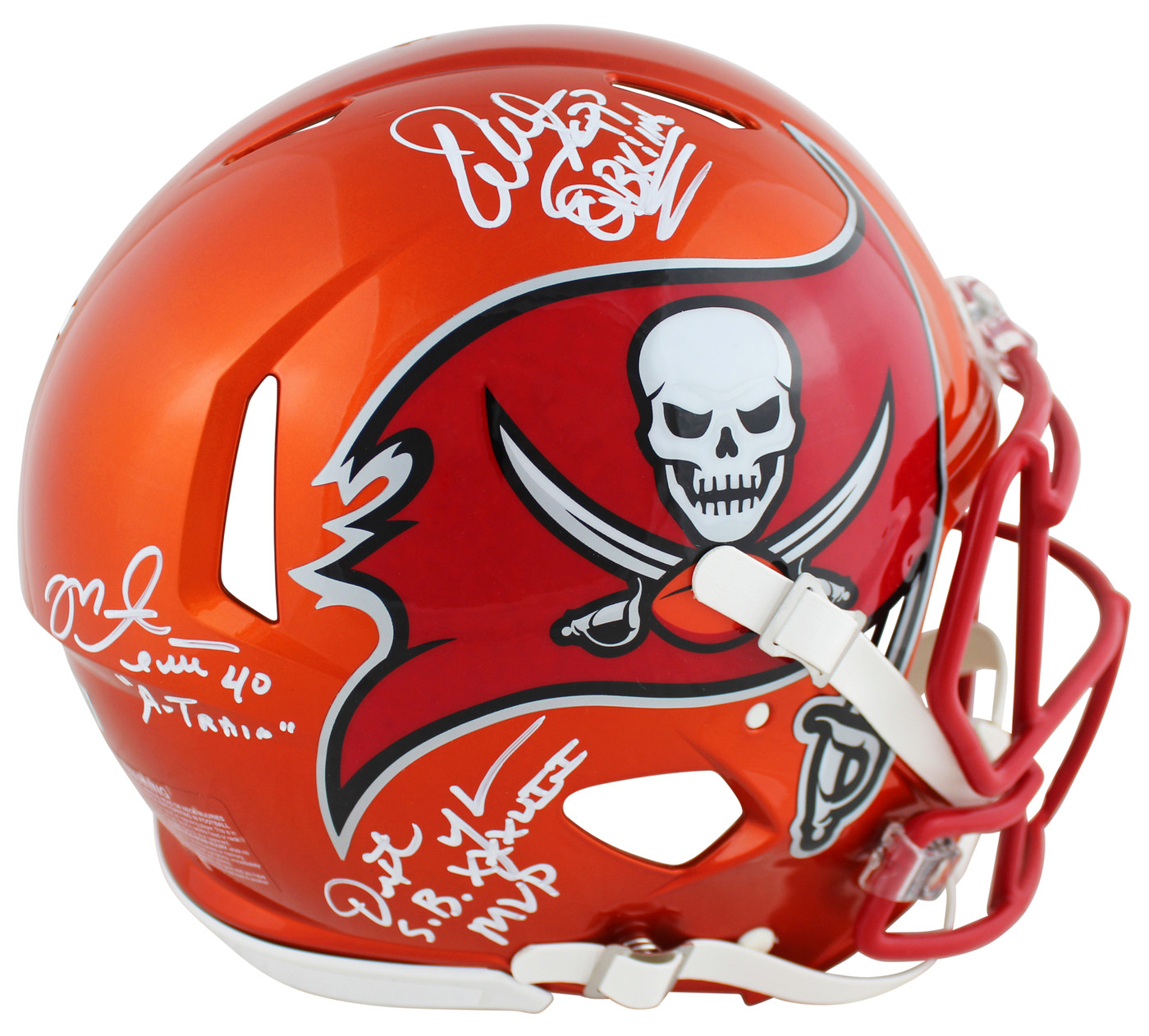 Bucs SB 37 Sapp, Alstott, Jackson Signed Flash F/S Speed Proline Helmet BAS Wit