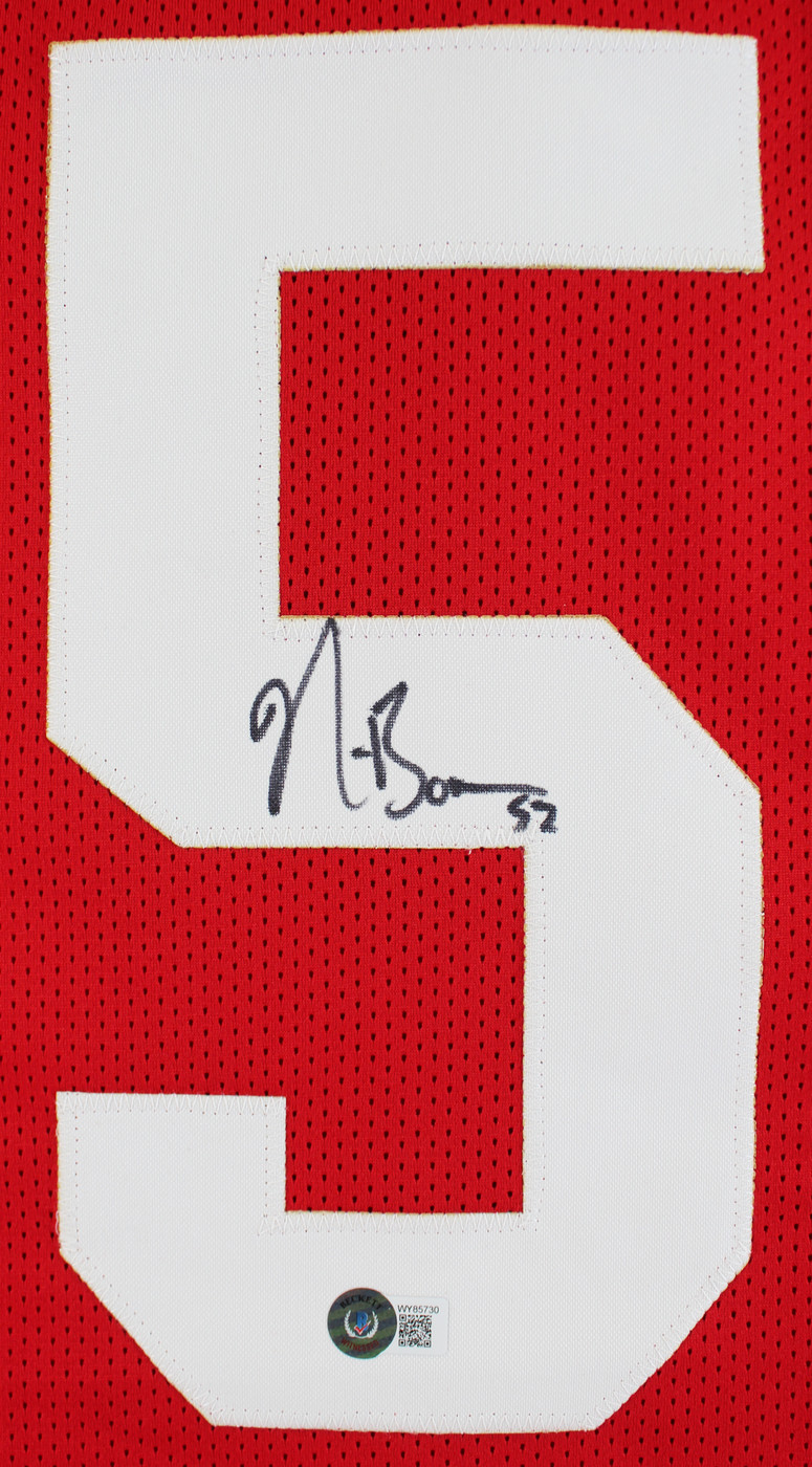 Navorro Bowman Authentic Signed Red Pro Style Jersey Autographed BAS Witnessed