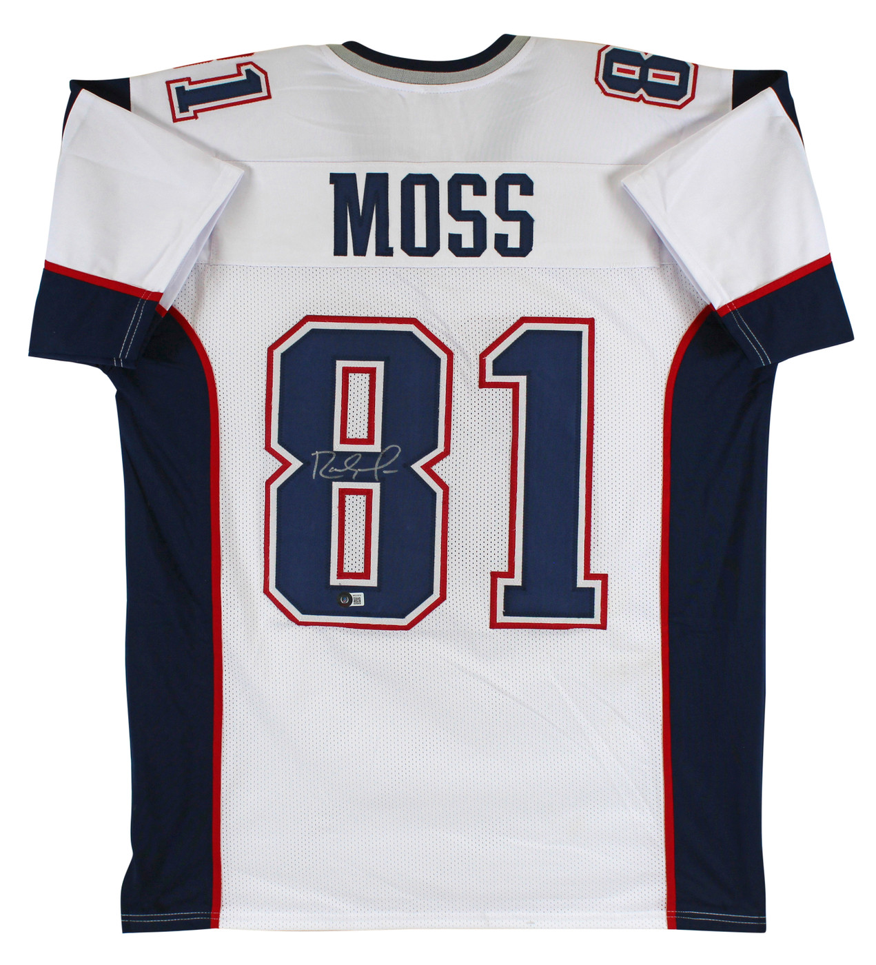 Randy Moss Authentic Signed White Pro Style Jersey Autographed BAS Witnessed Version 1