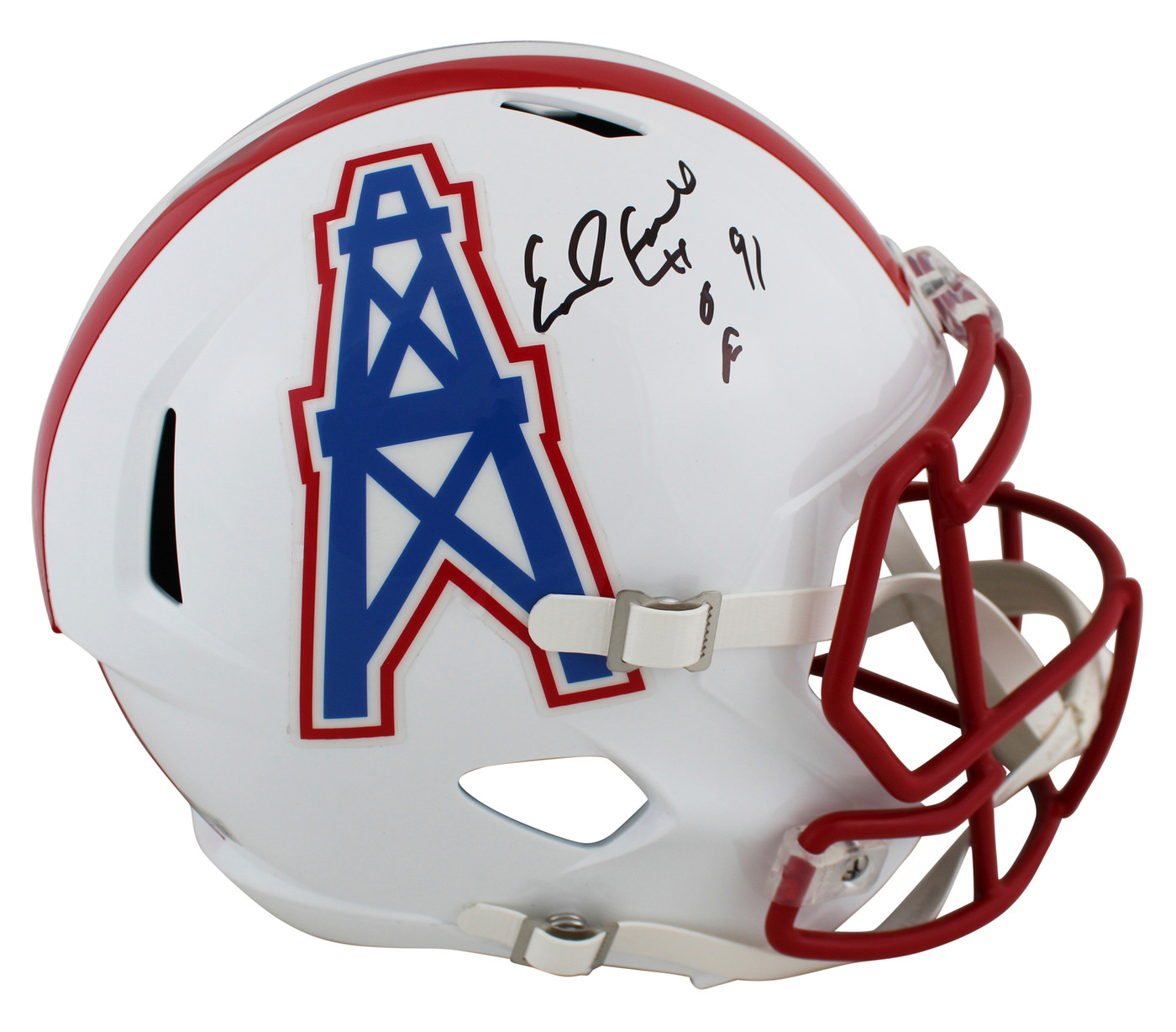 Oilers Earl Campbell "HOF 91" Signed 81-98 TB Full Size Speed Rep Helmet BAS Wit