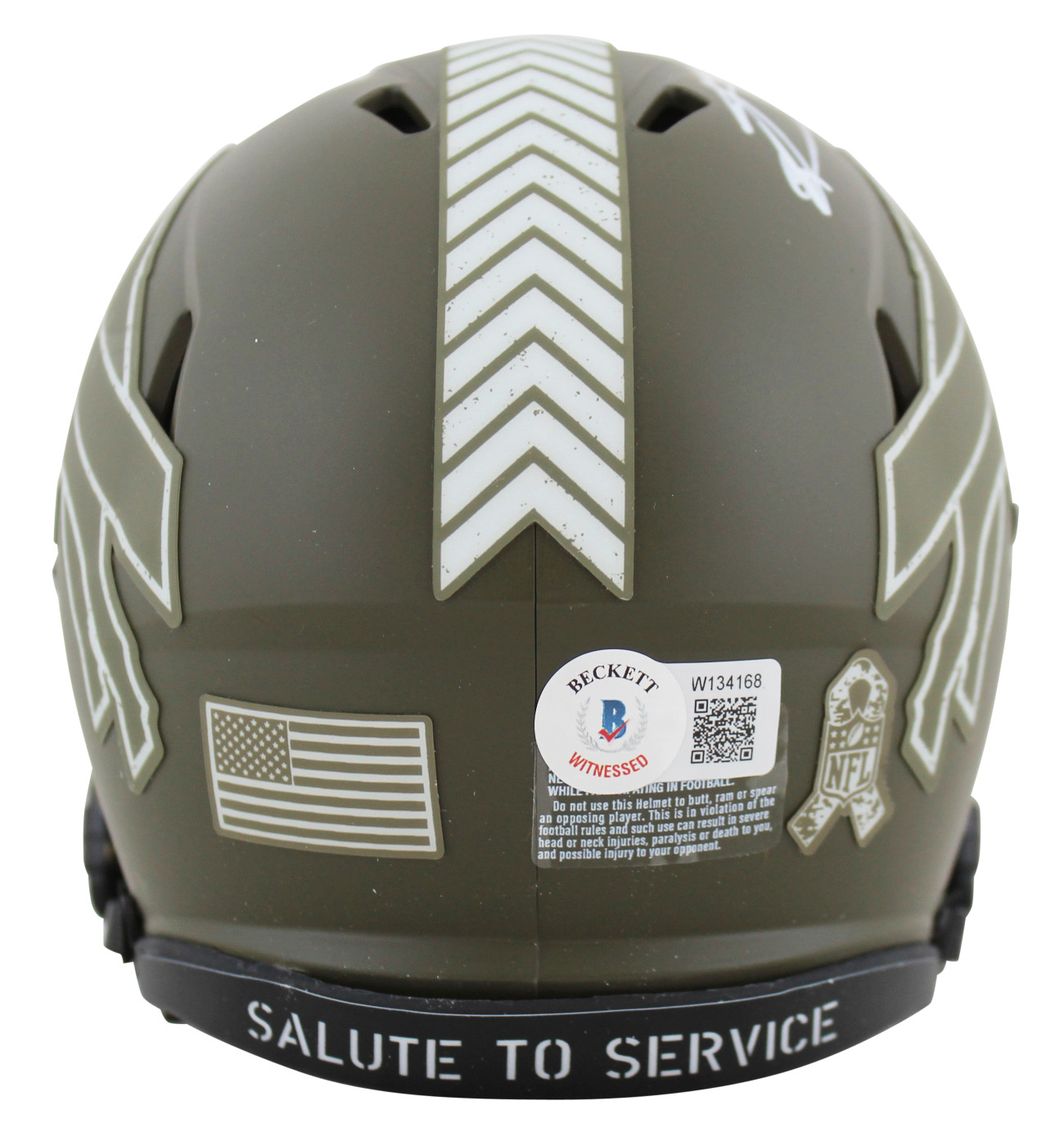 Bills Stefon Diggs Authentic Signed Salute To Service Speed Mini Helmet BAS Wit