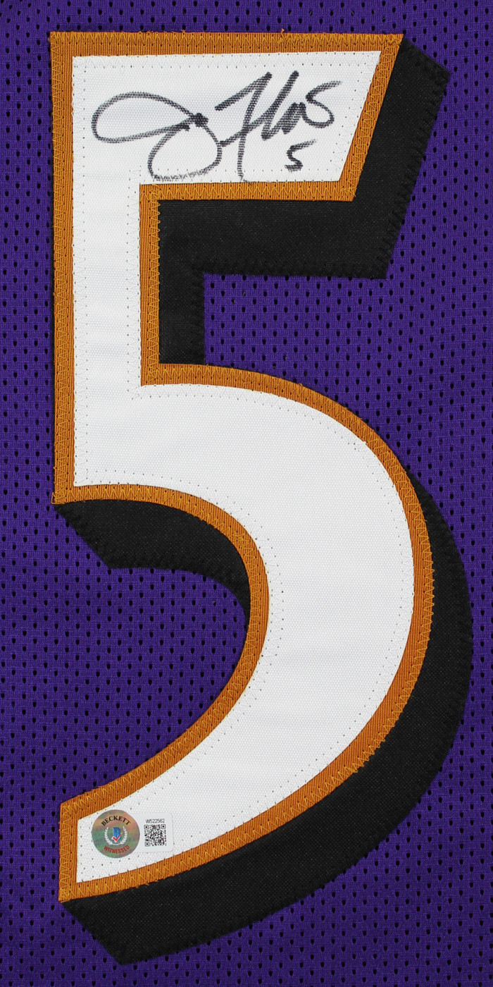 Joe Flacco Authentic Signed Purple Pro Style Jersey Autographed BAS Witnessed