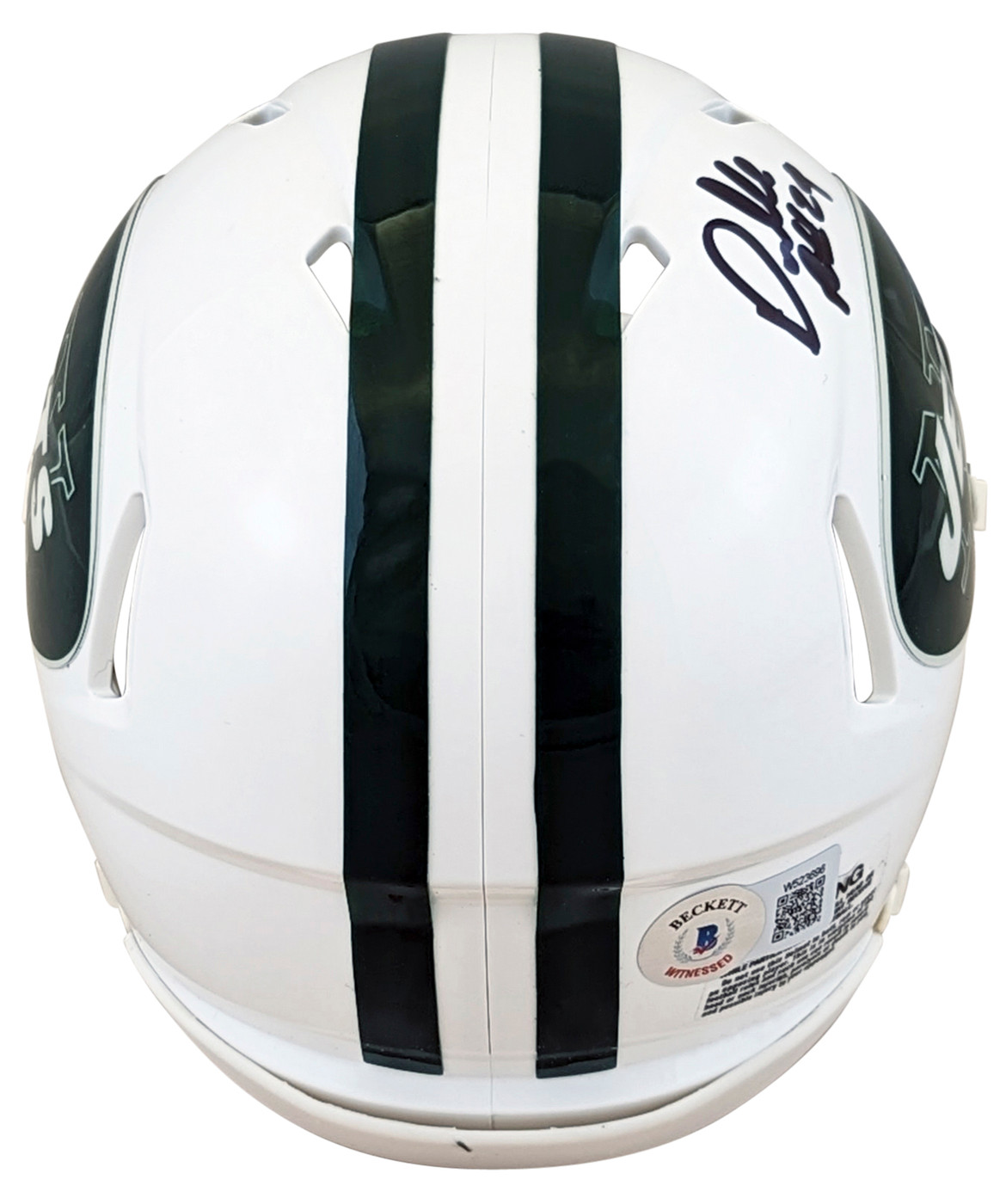 Jets Darrelle Revis Authentic Signed 98-18 TB Speed Mini Helmet