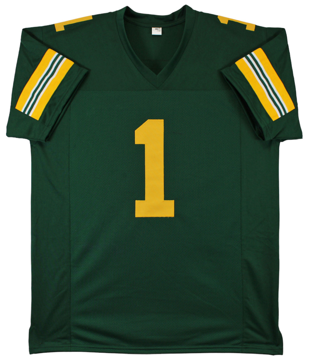 Warren Moon CFL "CHOF 01" Authentic Signed Green Pro Style Jersey BAS Witnessed