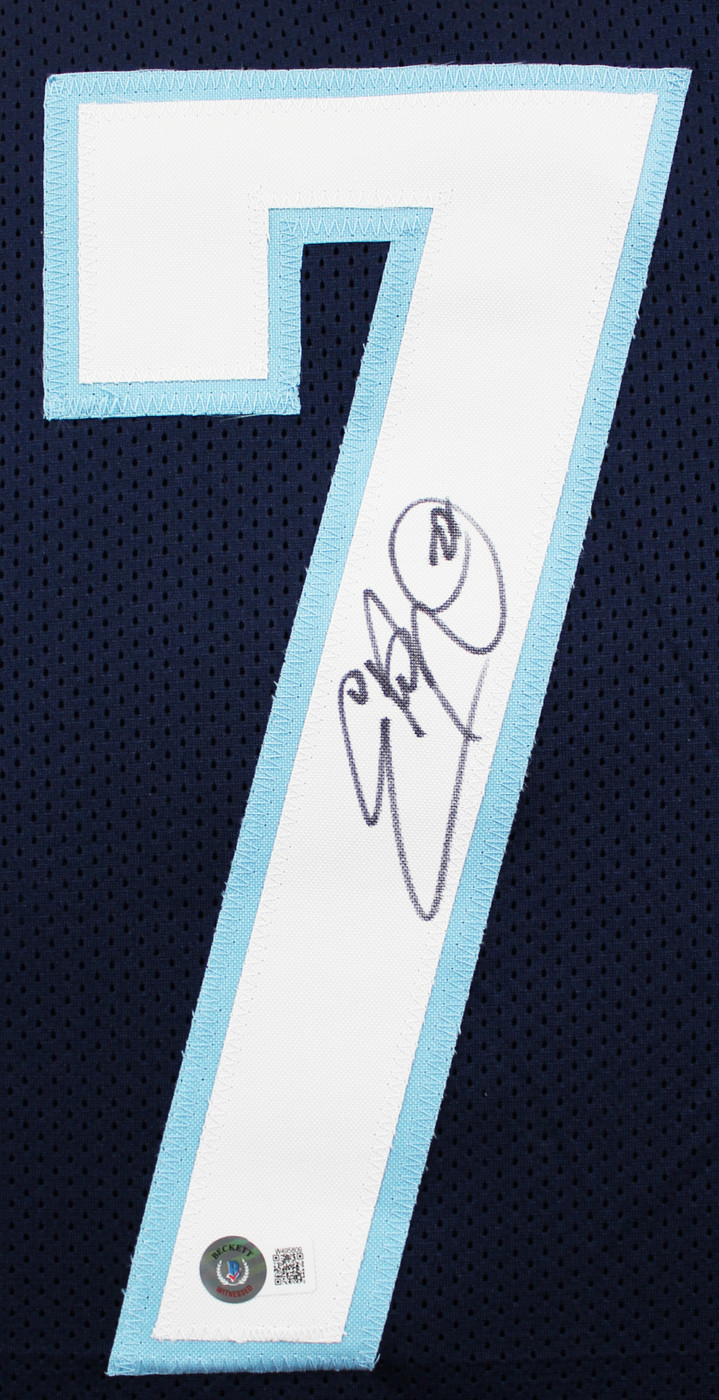 Eddie George Authentic Signed Navy Blue Pro Style Jersey BAS Witnessed