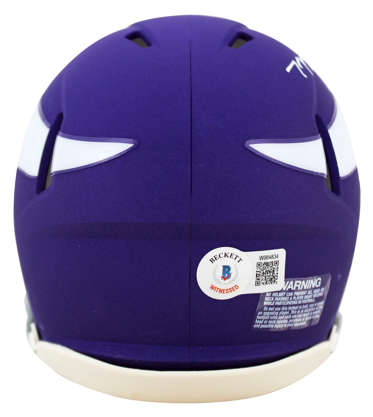 Vikings T.J. Hockenson Signed 2023 On Field Alt Speed Mini Helmet BAS Witnessed