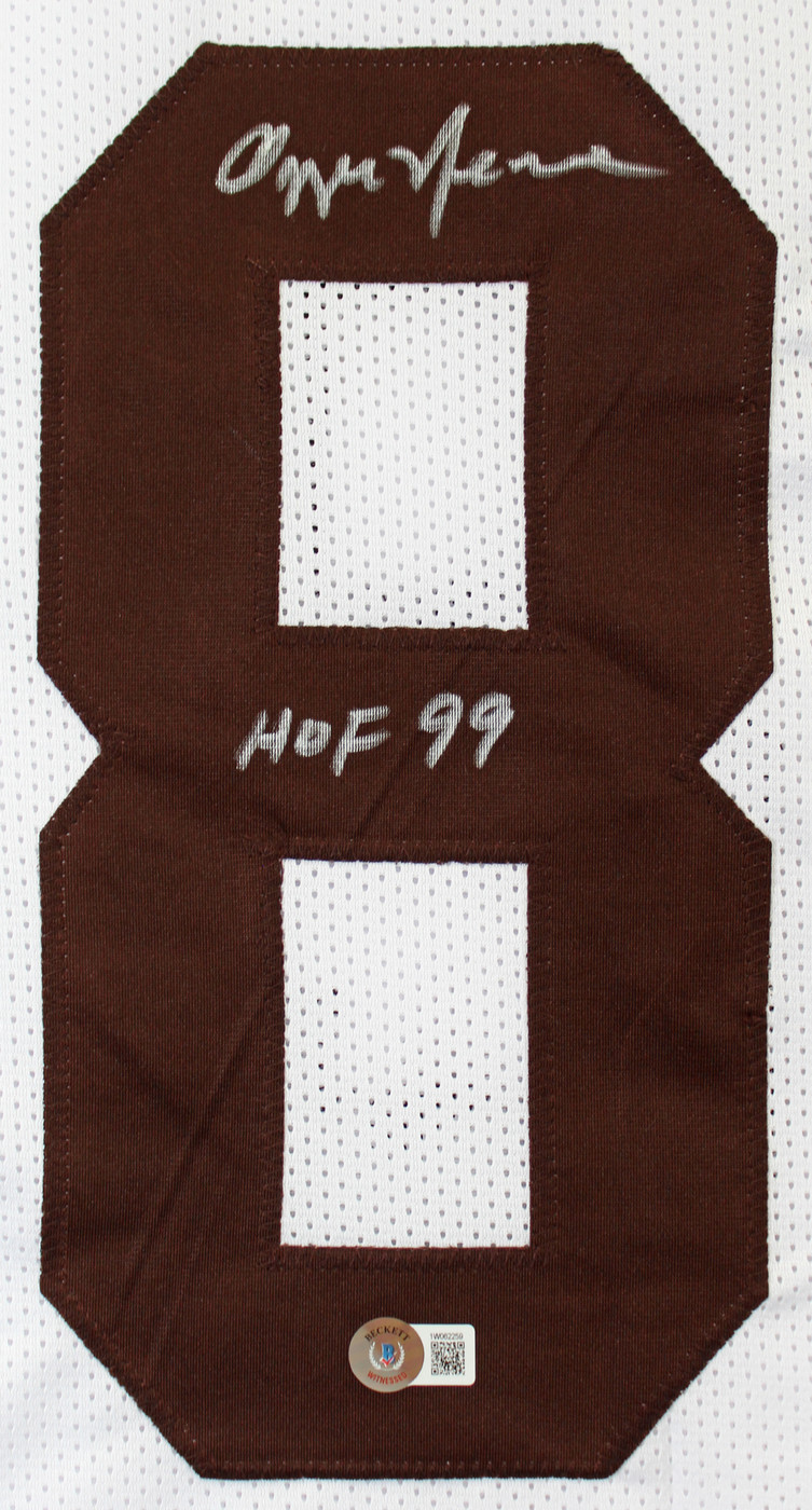 Ozzie Newsome "HOF 99" Authentic Signed White Pro Style Jersey BAS Witnessed