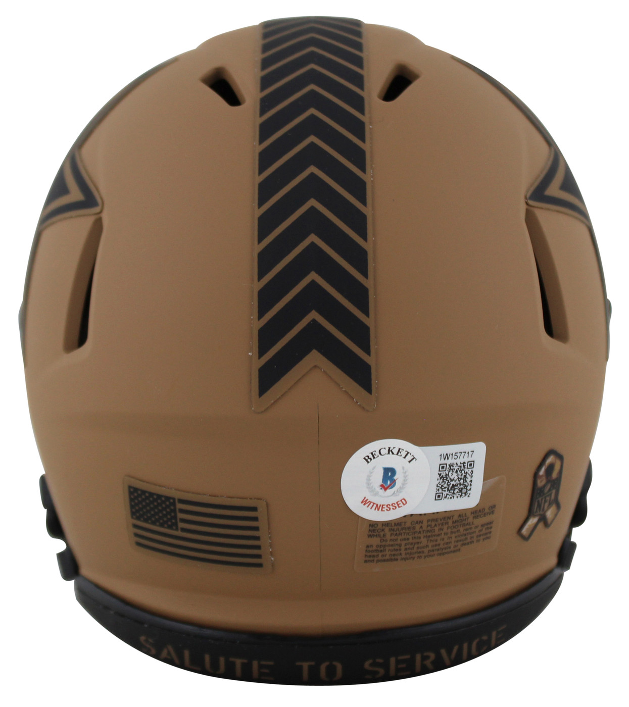 Cowboys Dak Prescott Signed Salute To Service II Speed Mini Helmet BAS Witnessed