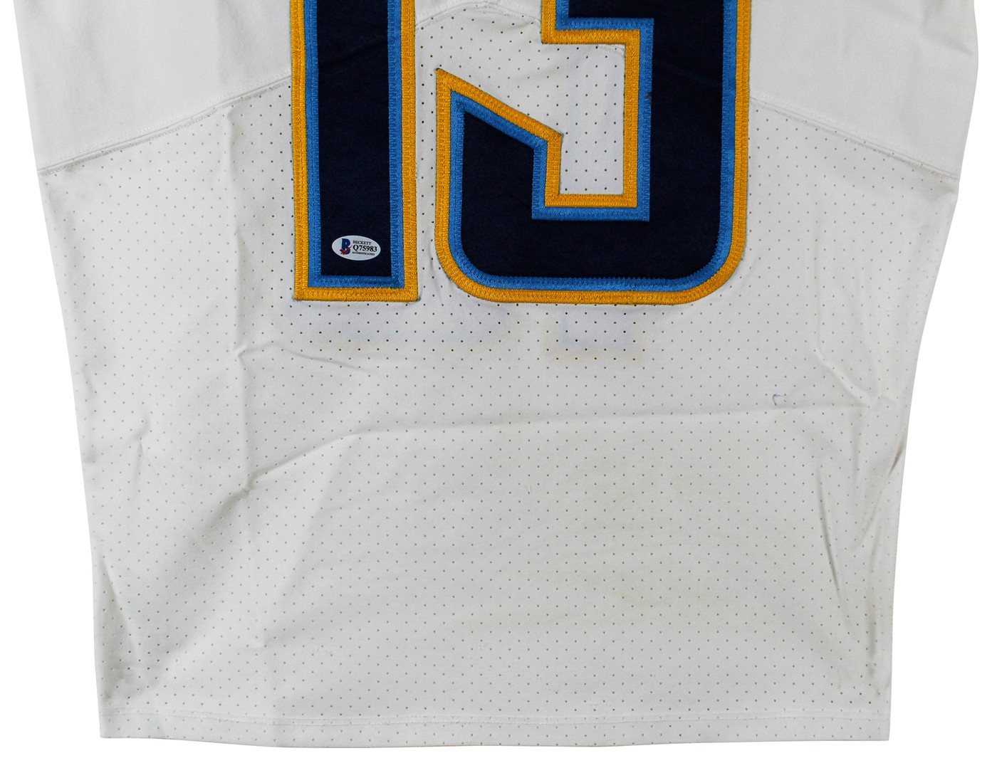 Chargers Keenan Allen Signed & Photomatched 2018 Game Used White Nike Jersey BAS