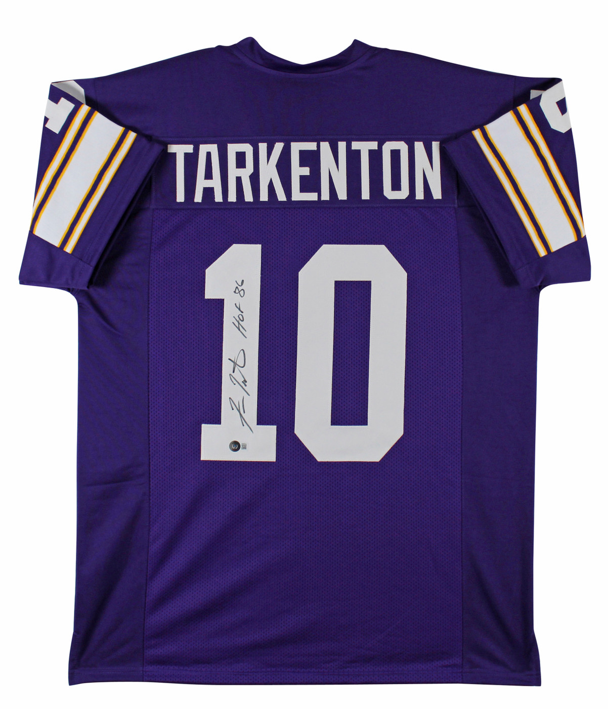 Fran Tarkenton "HOF 86" Signed Purple Pro Style Jersey BAS Witnessed