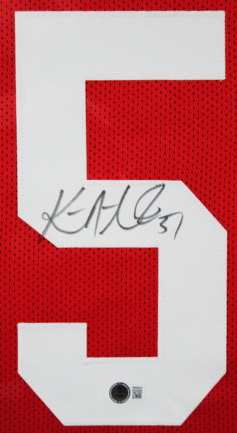 Ken Norton Jr. Authentic Signed Red Pro Style Framed Jersey BAS Witnessed