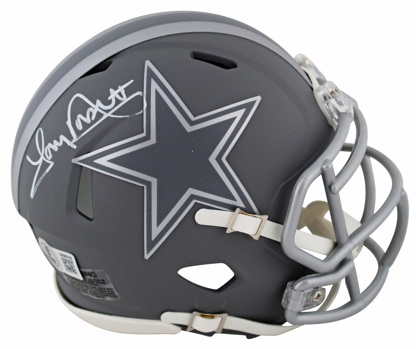Cowboys Tony Dorsett Authentic Signed Slate Speed Mini Helmet BAS Witnessed