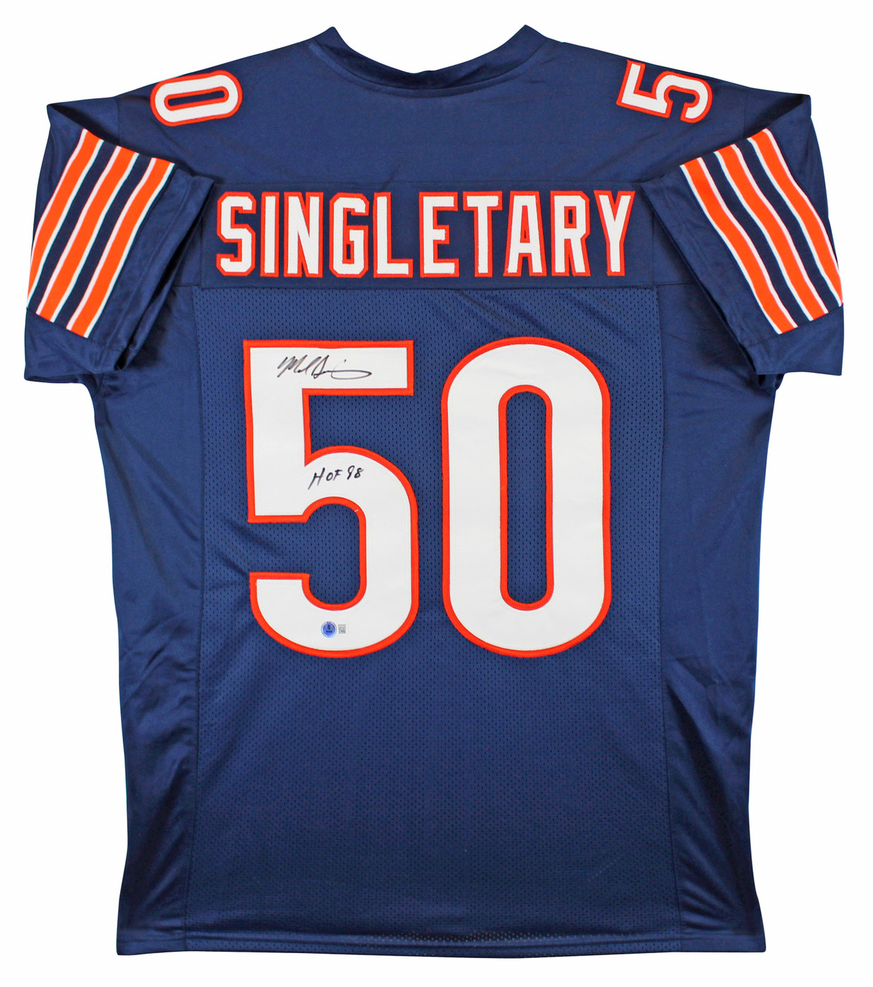 Mike Singletary "HOF 98" Authentic Signed Navy Pro Style Jersey BAS Witnessed 2