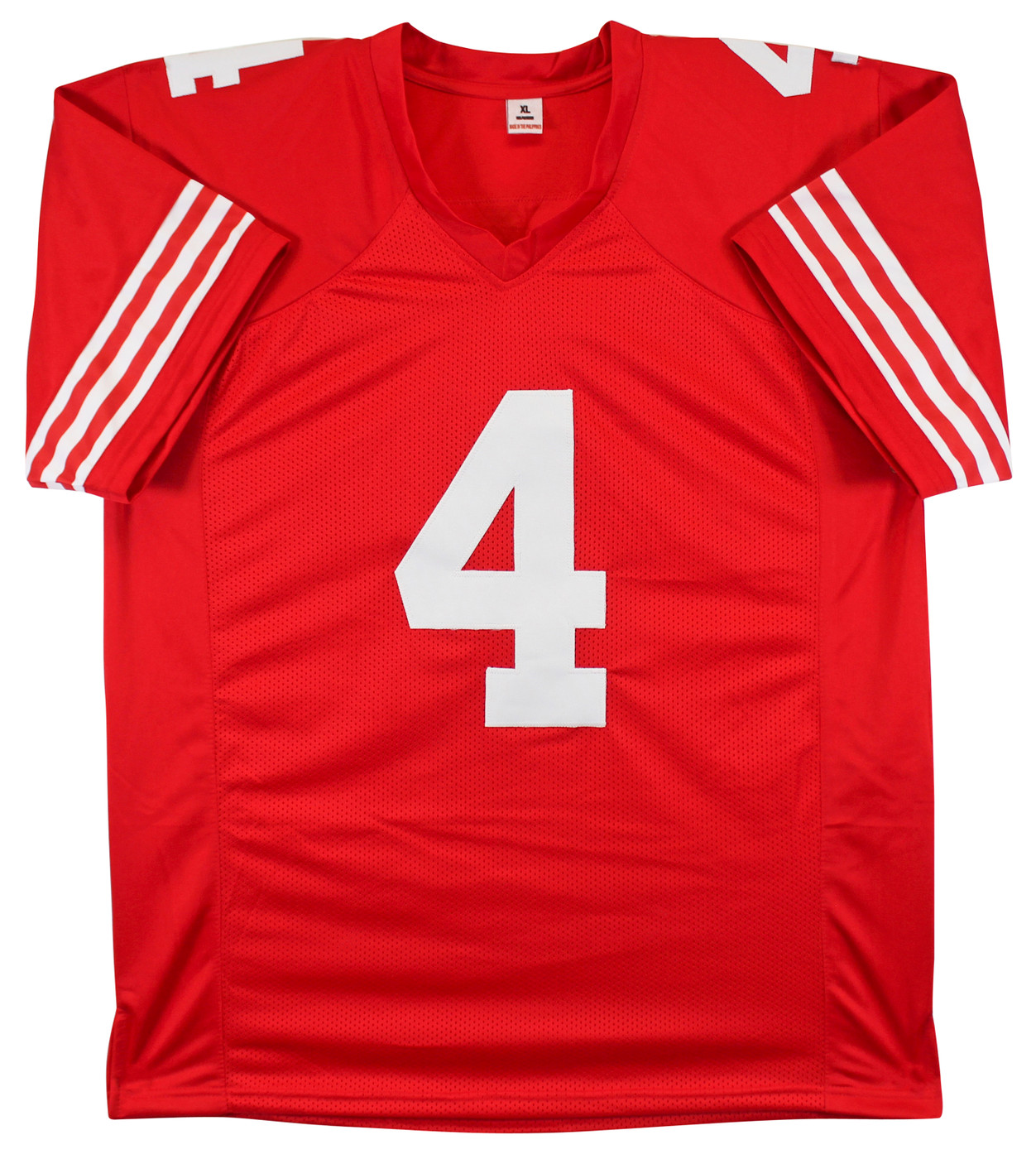 Jake Moody Authentic Signed Red Pro Style Jersey Autographed BAS Witnessed