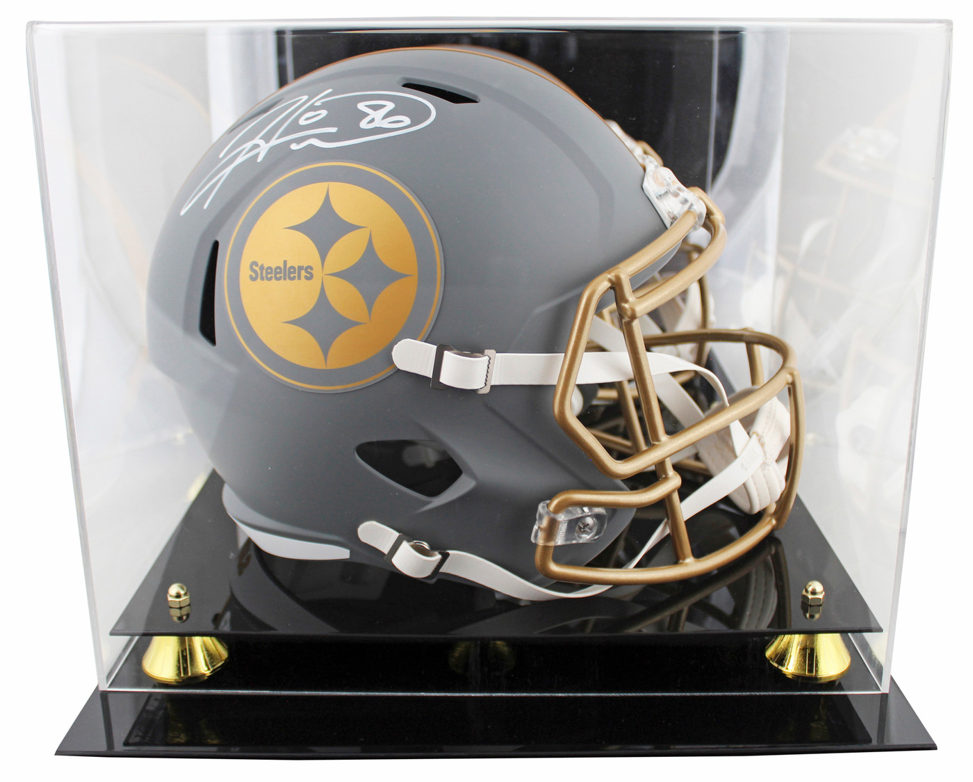 Steelers Hines Ward Signed Slate Full Size Speed Rep Helmet