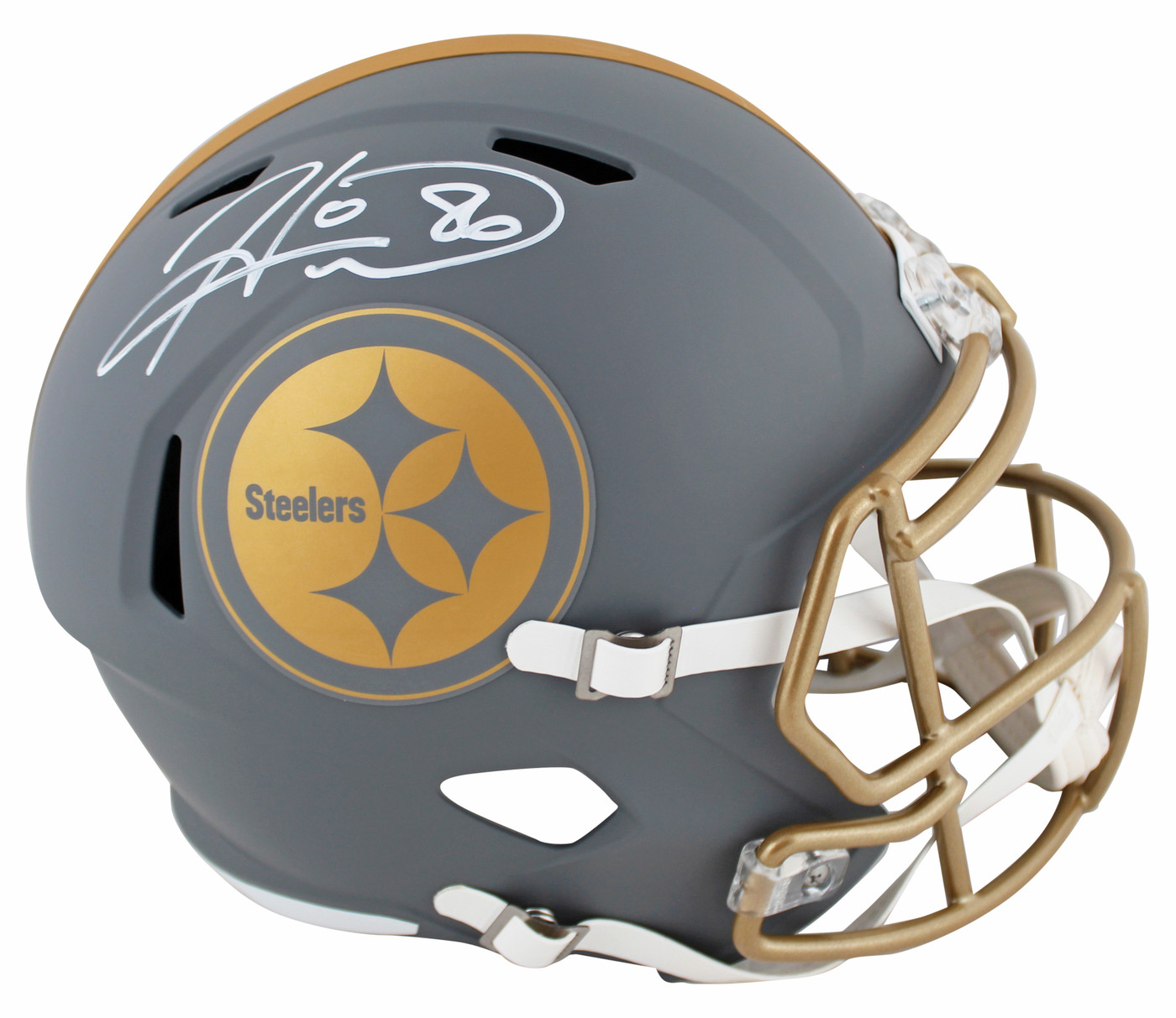 Steelers Hines Ward Signed Slate Full Size Speed Rep Helmet