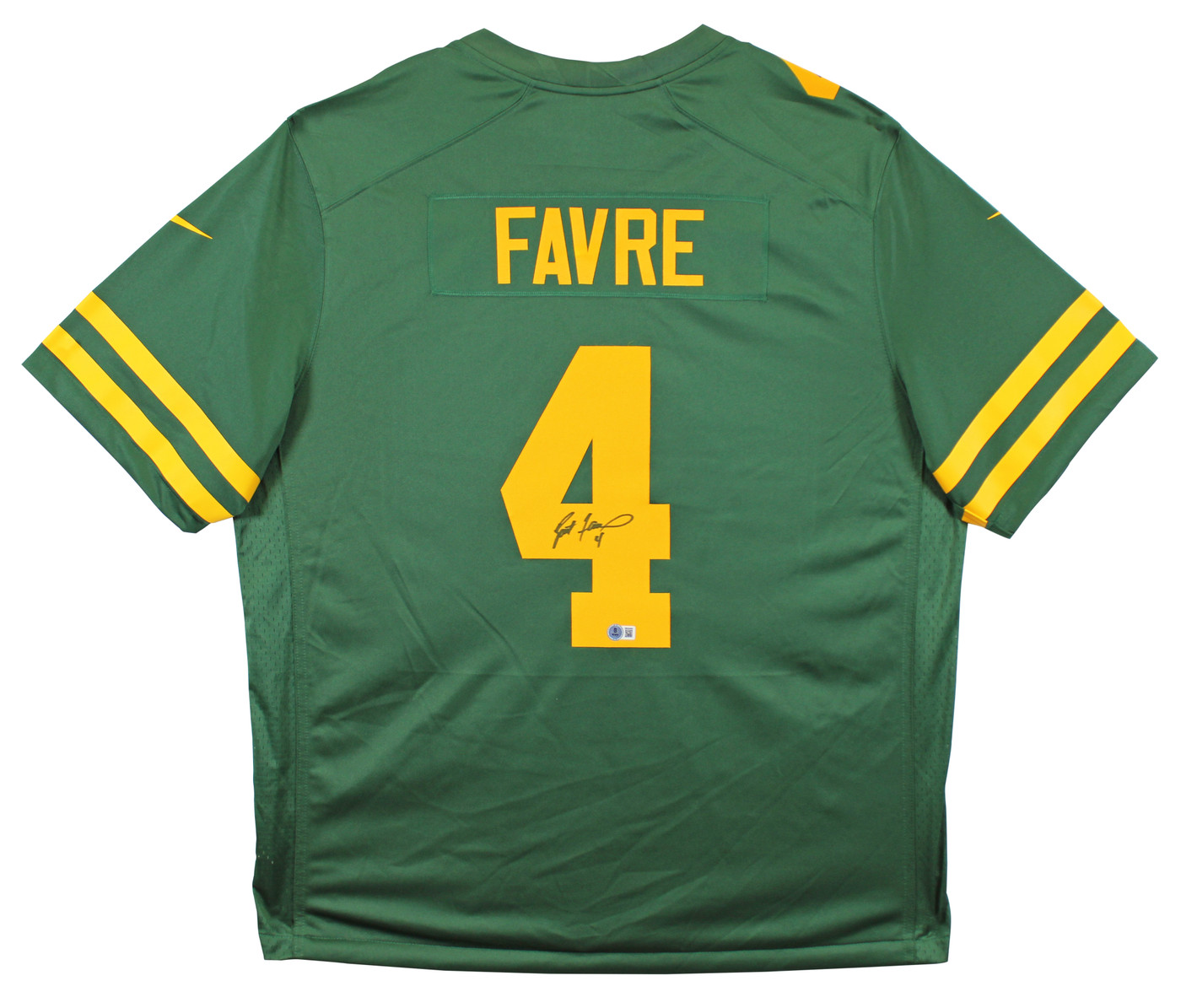 Packers Brett Favre Signed Green Color Rush Nike Limited Jersey