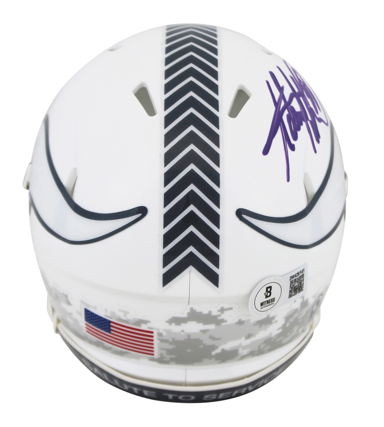 Vikings Adrian Peterson Signed Salute To Service III Speed Mini