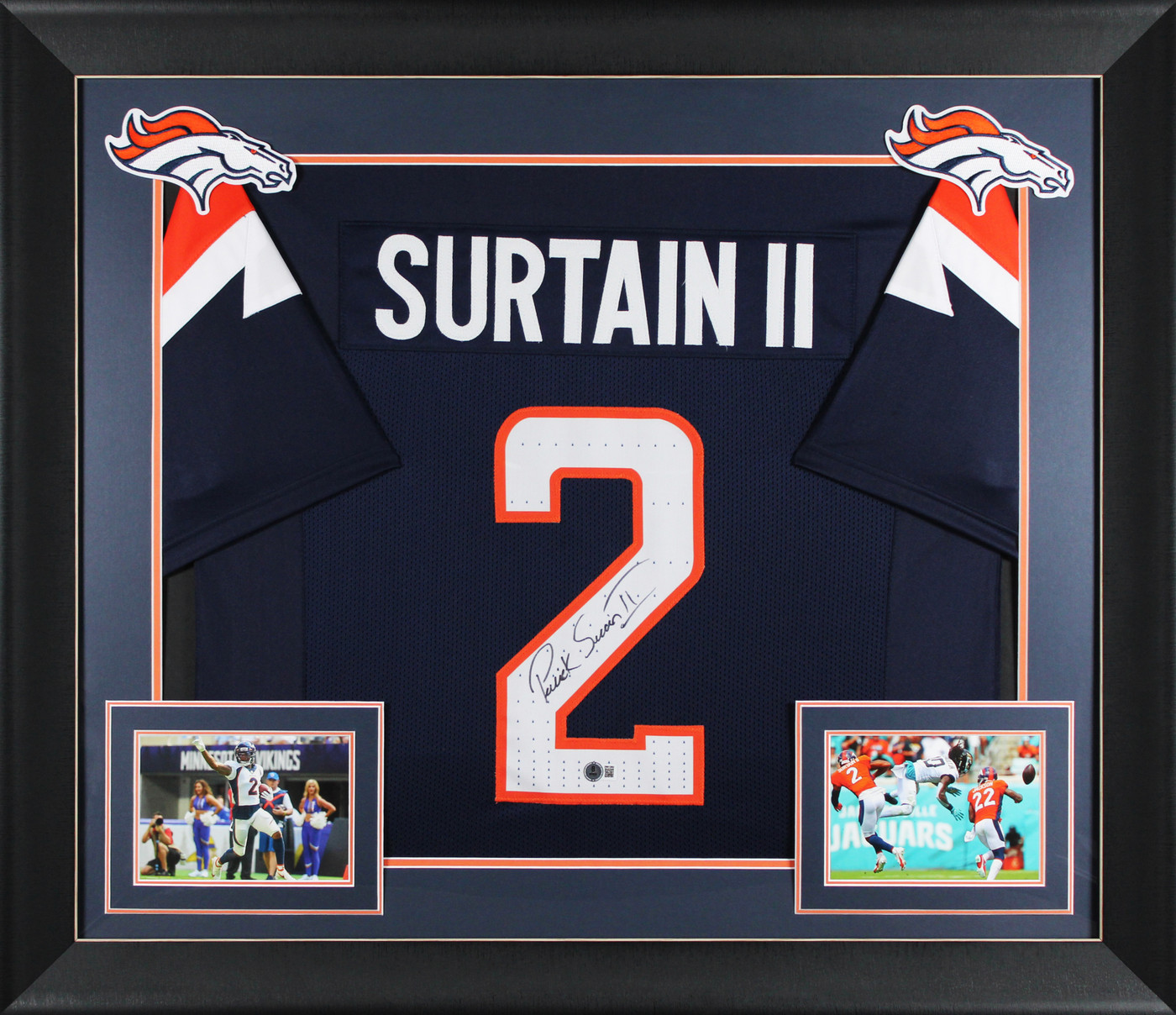 Patrick Surtain II Authentic Signed Navy Blue Pro Style Framed Jersey BAS Wit