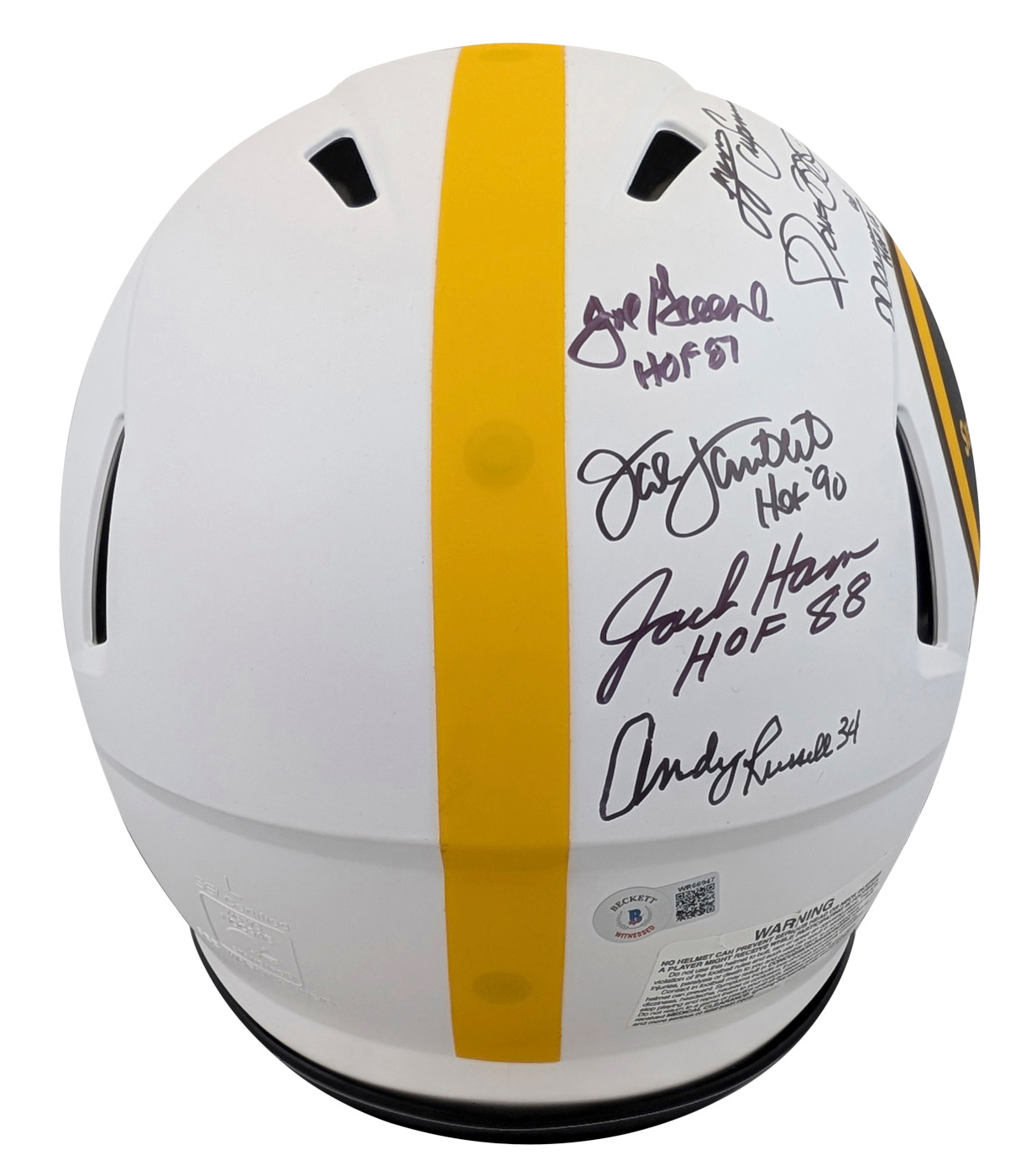 Steelers Greats (15) Bettis, Greene Signed Lunar F/S Speed Proline Helmet BAS