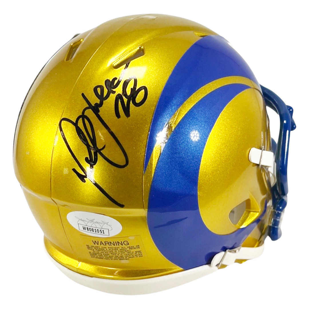 Marshall Faulk Signed Los Angeles Rams Flash Speed Mini Replica Football Helmet (JSA)
