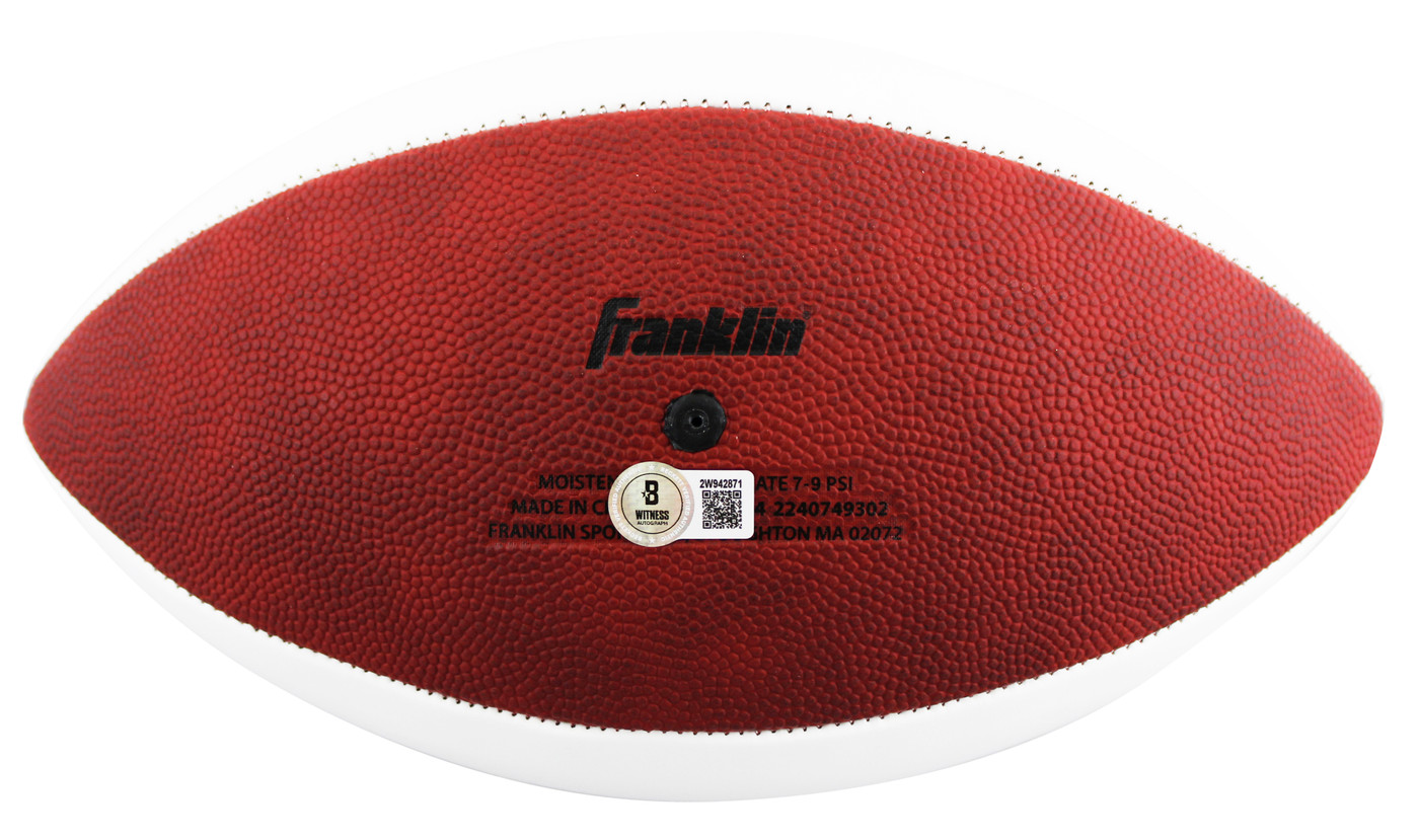 Patriots Christian Gonzalez Signed Franklin White Panel Logo