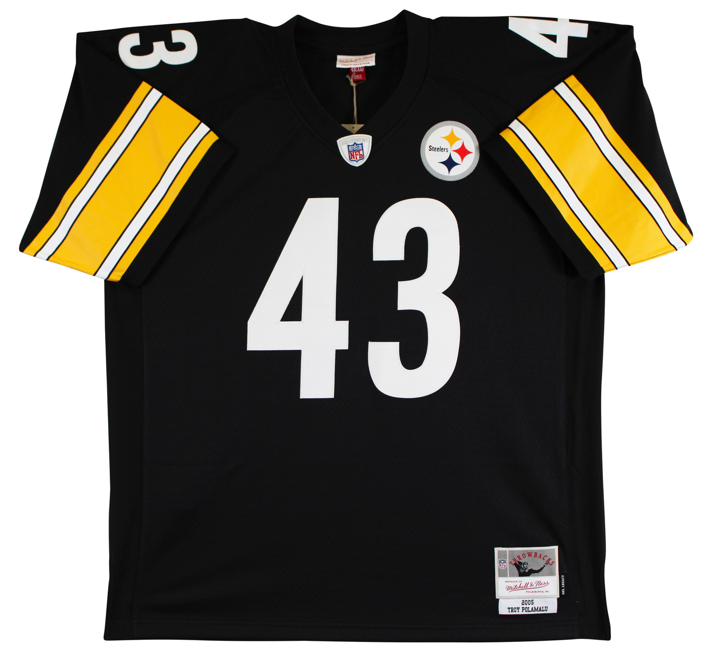 Steelers Troy Polamalu Authentic Signed Black Mitchell & Ness