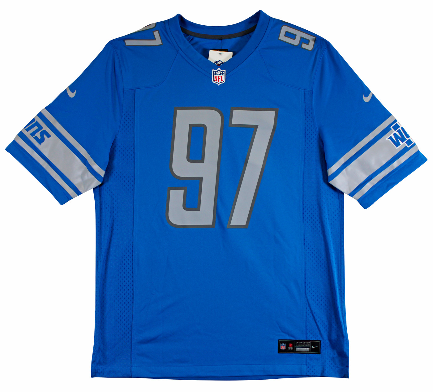 Lions Aidan Hutchinson Signed Blue Nike Game Jersey w/ Silver Sig
