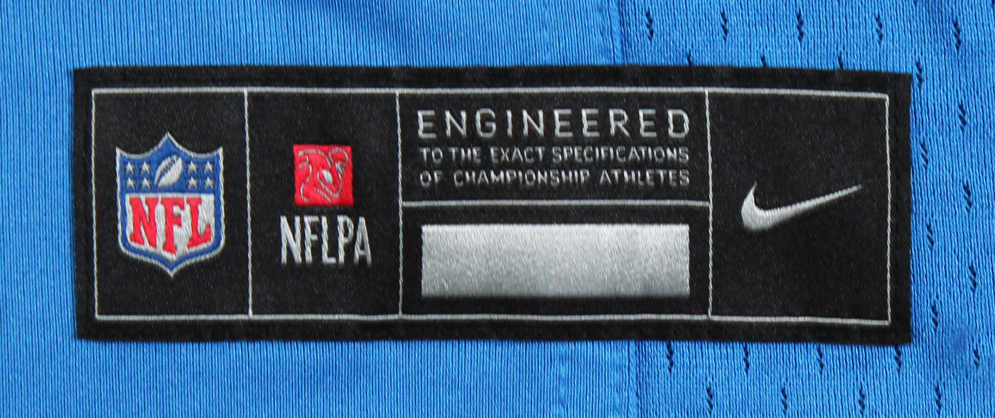Lions Aidan Hutchinson Signed Blue Nike Game Jersey w/ Silver Sig