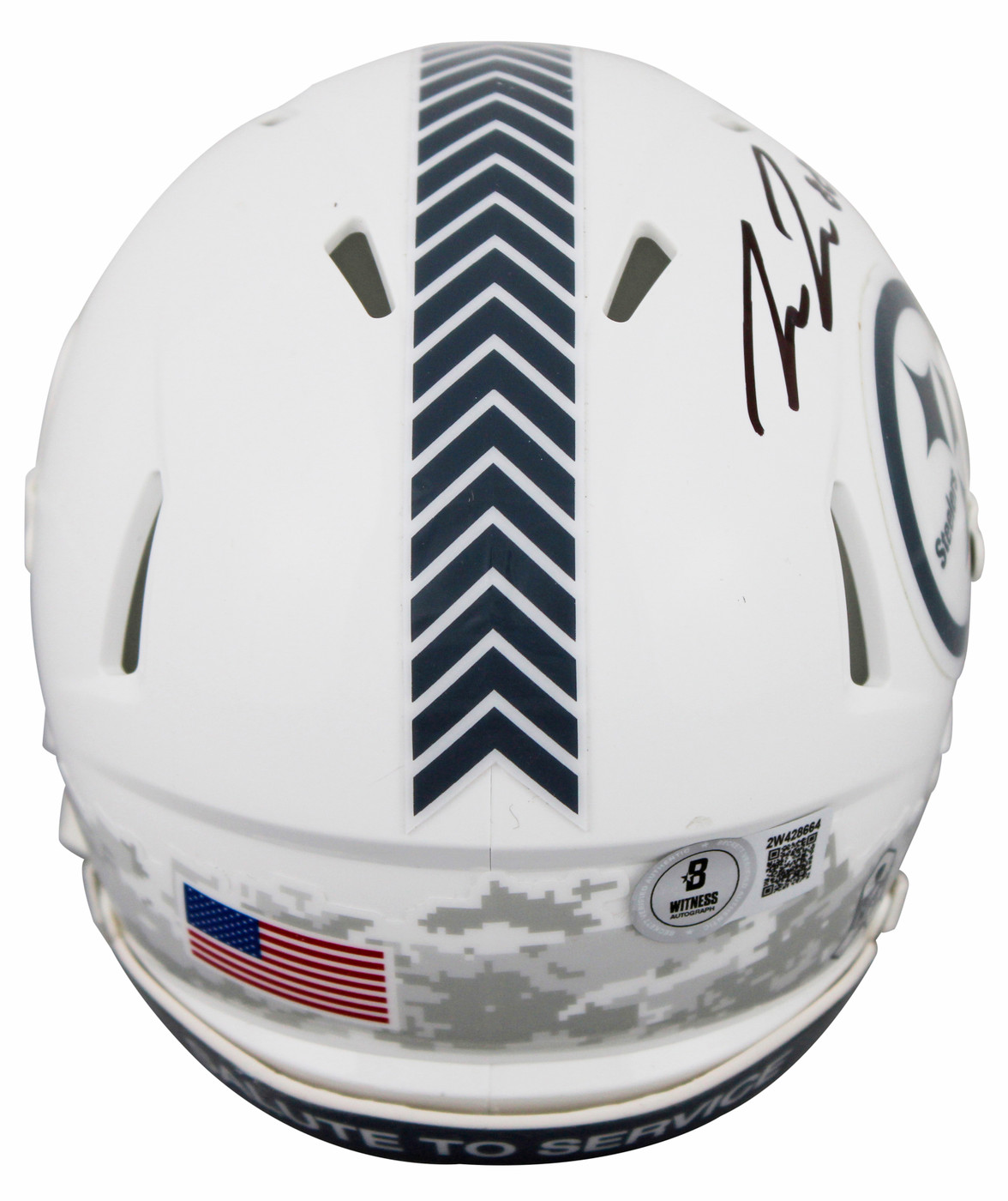 Steelers Pat Freiermuth Signed STS III Speed Mini Helmet W/ Case BAS Witnessed