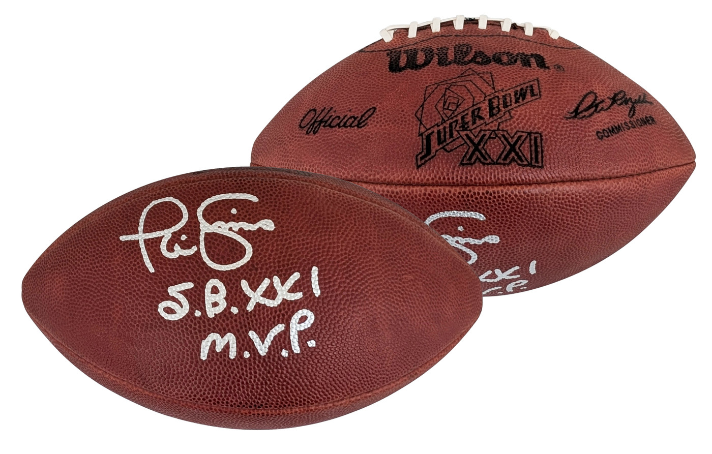 Giants Phil Simms "SB XXI MVP" Signed SB XXI Logo "Duke" Football W/ Case BAS W