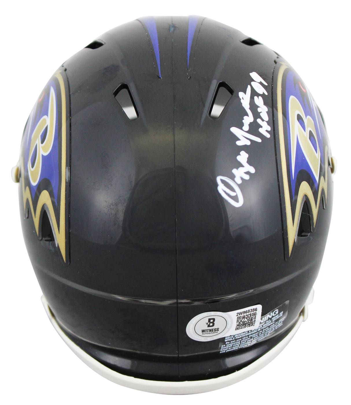 Ravens Ozzie Newsome "HOF 99" Authentic Signed Speed Mini Helmet BAS Witnessed