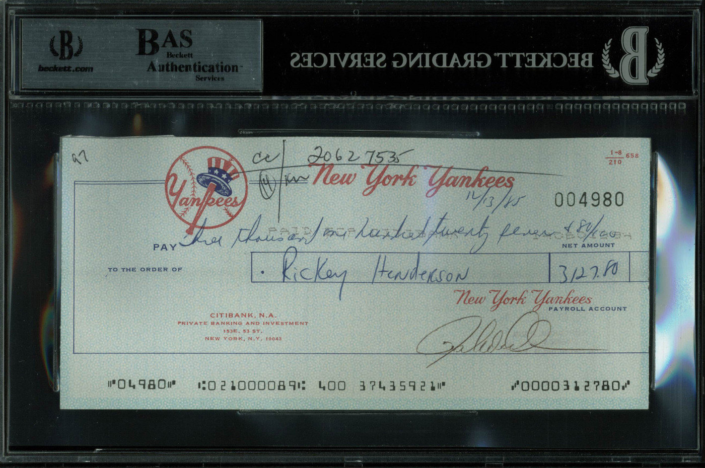 Rickey Henderson 直筆サイン入りフォトプラーク Rickey Henderson 直筆サイン入りフォトプラーク Rickey