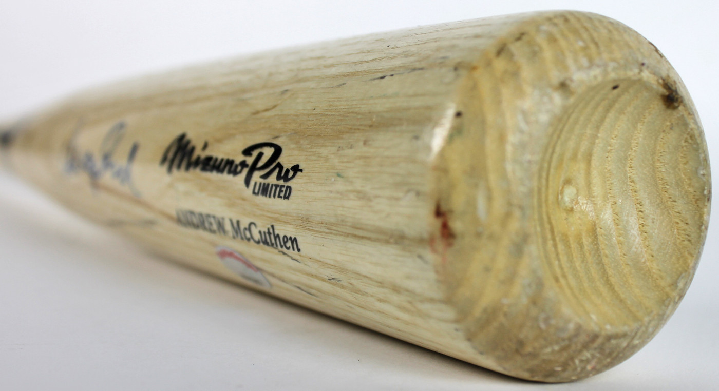 Pirates Andrew McCutchen Signed Game Used Rookie Baseball Bat PSA Rookiegraph