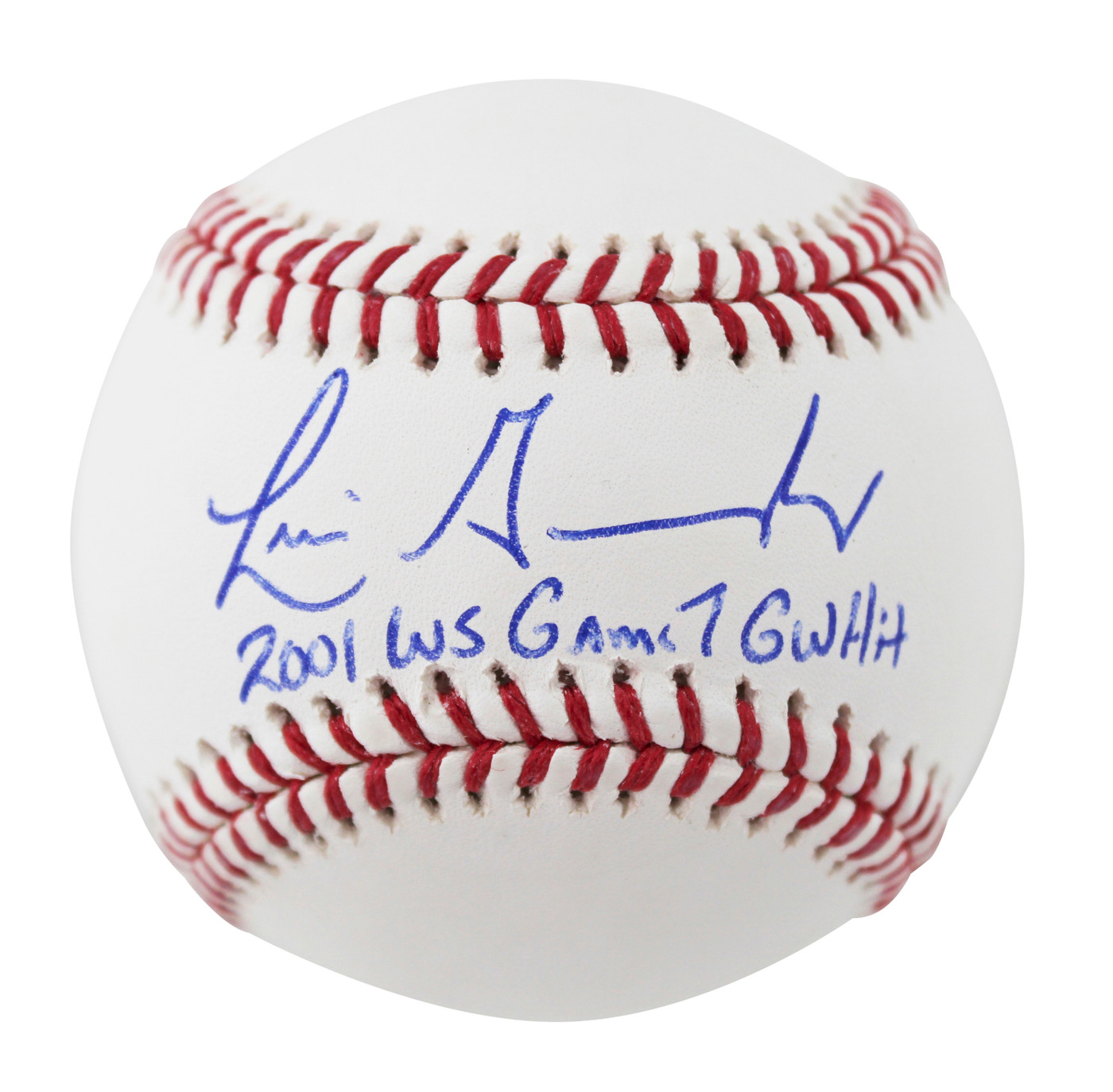 D-Backs Luis Gonzalez "2001 Ws G7 Gw Hit" Signed OML Baseball w/ Case BAS