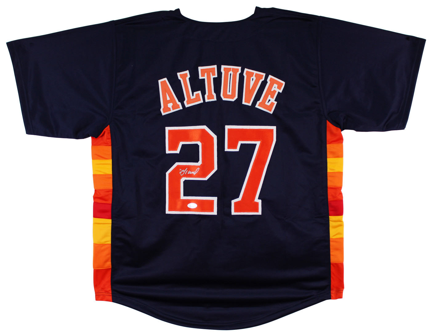 Jose Altuve Authentic Signed Navy Blue Pro Style Jersey - Technical View