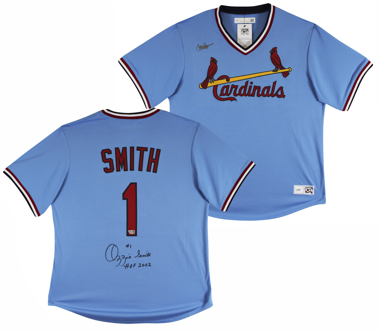 Cardinals Ozzie Smith Authentic Signed Light Blue Nike Jersey Fanatics