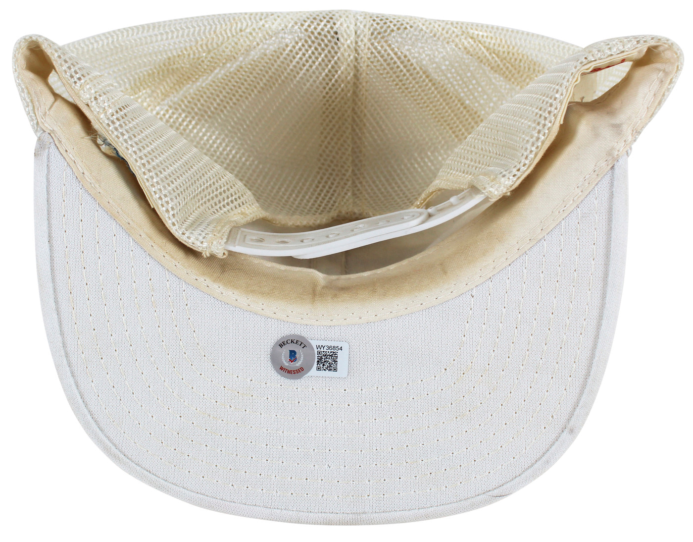 Lakers Magic Johnson "1987 Finals MVP" Signed 1987 World Champ White Hat BAS Wit Version 1