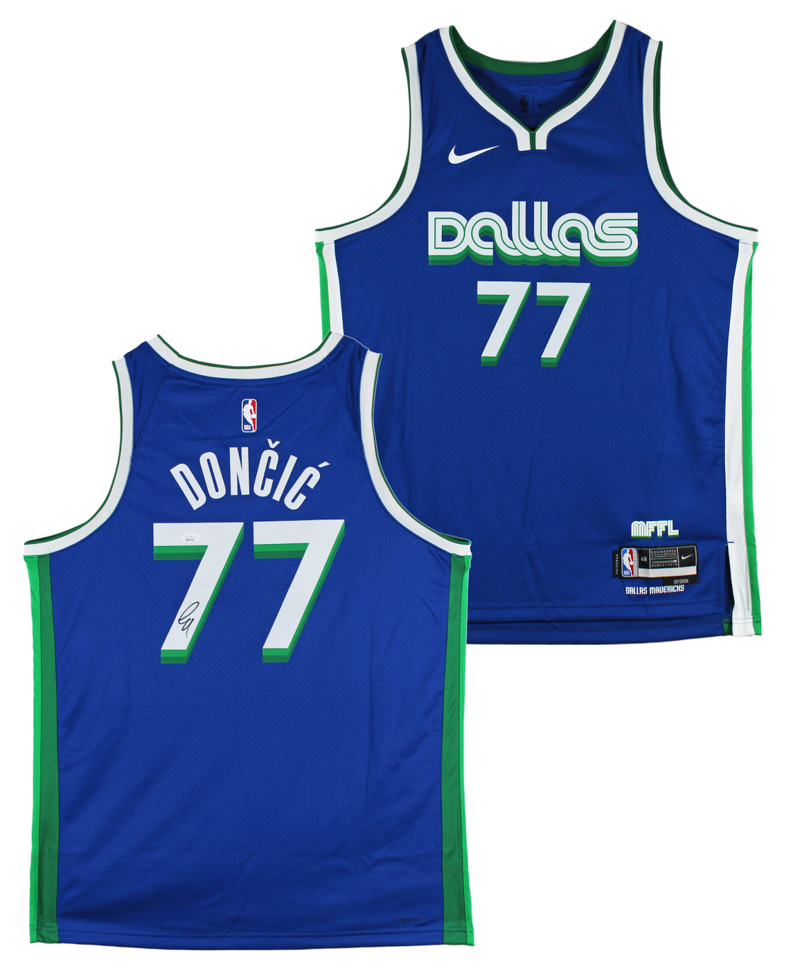Mavericks Luka Doncic Signed Blue Nike Swingman City Edition